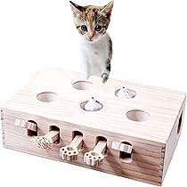 Amazon | pearpark 木製 モグラ叩き 猫 おもちゃ お洒落 ネコ ね